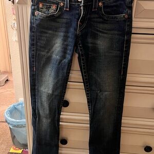 True Religion Dark Blue Straight Leg Jeans- long (27)